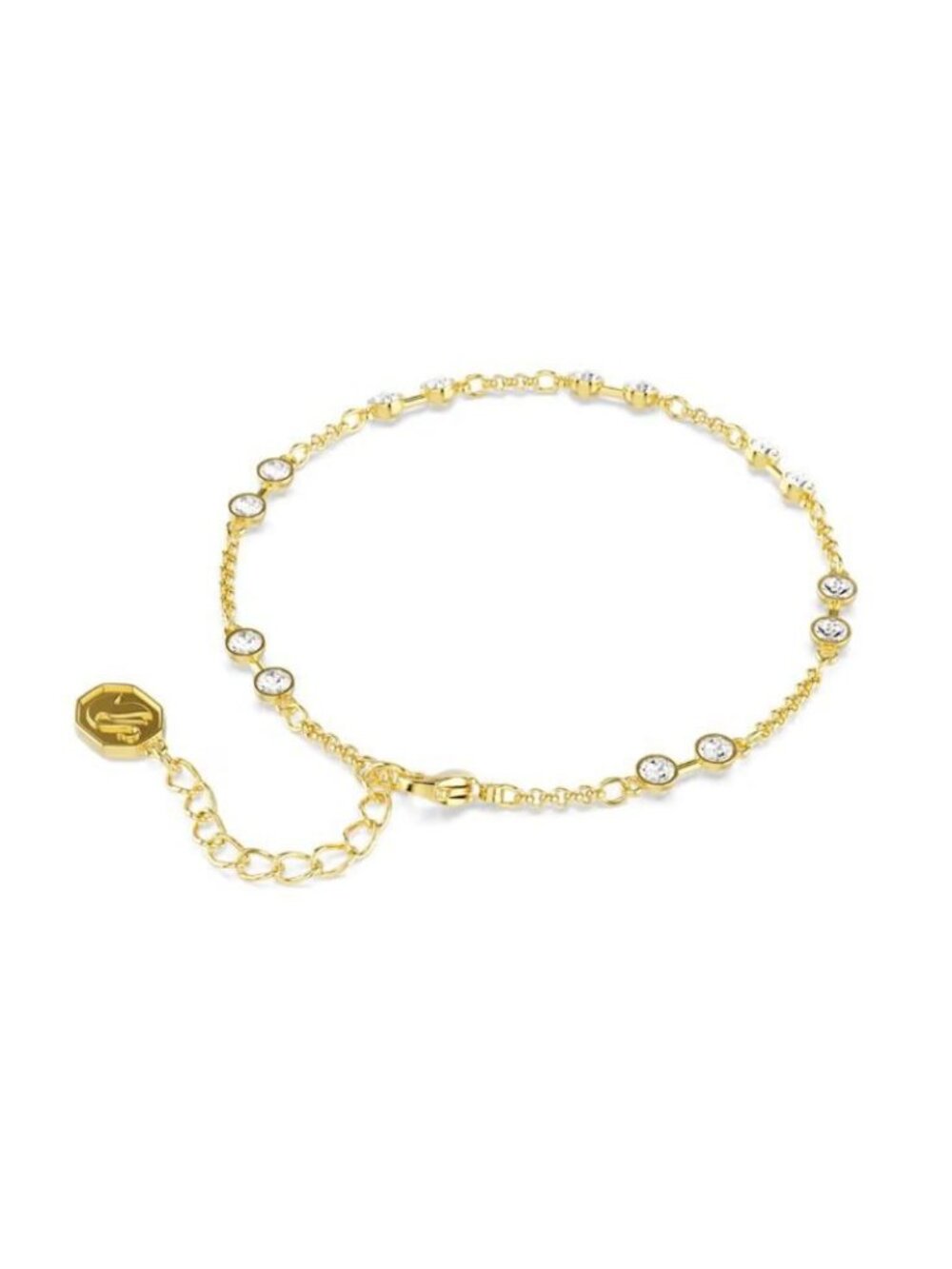 Swarovski Remix Collection 18K Gold 12 Round Cut Crystals Strand Tennis Bracelet